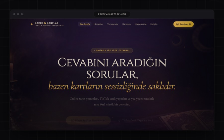 Kader & Kartlar — Consulting / Booking